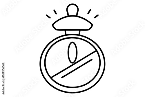Minimalist Kitchen Timer Line Drawing – Cooking Icon Vector

