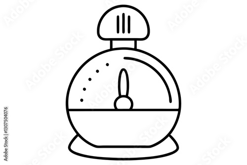 Minimalist Kitchen Timer Line Drawing – Cooking Icon Vector


