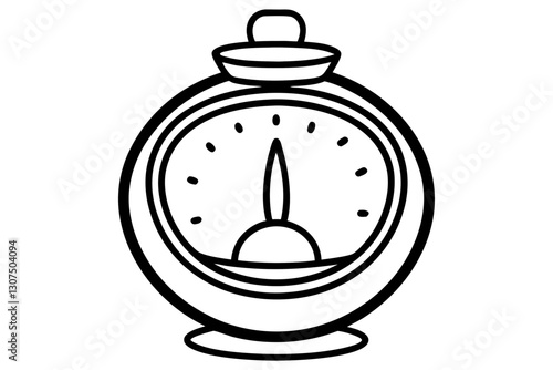 Minimalist Kitchen Timer Line Drawing – Cooking Icon Vector


