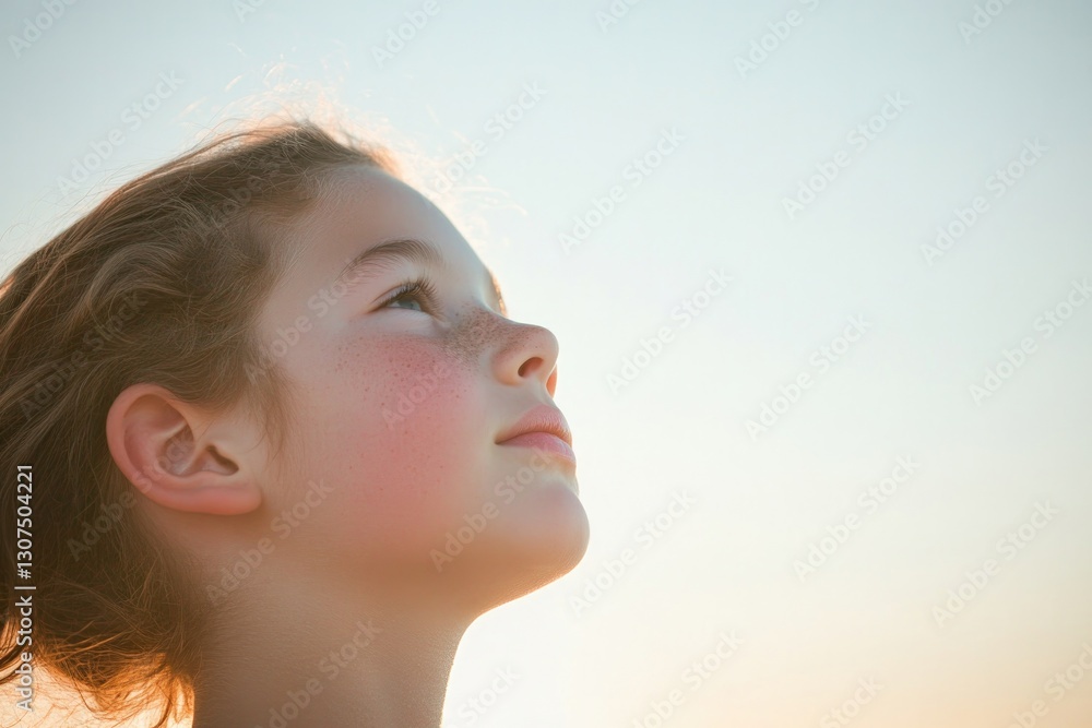portrait of young dreamer gazing into horizon surrounded by soft ambient light that highlights determination conveying