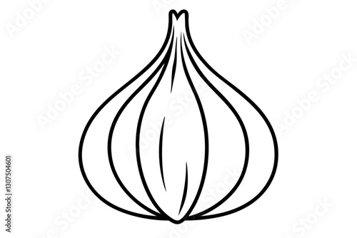 "Garlic Bulb Icon Vector – Stylized Organic Cooking Ingredient Outline"

