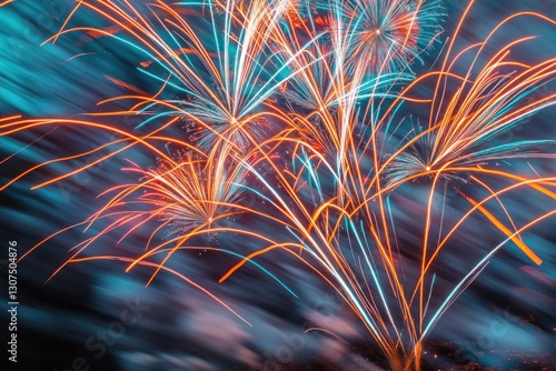 Wallpaper Mural vibrant fireworks explode in night sky each burst illuminating dark with trails of color capturing celebratory moment Torontodigital.ca