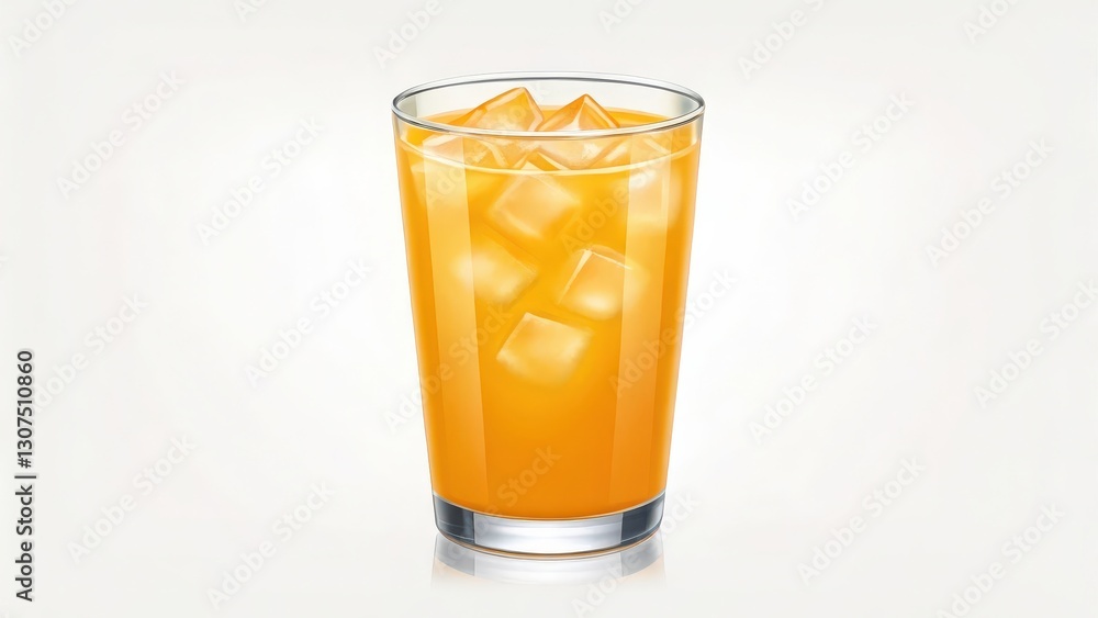 a refreshing glass of orange juice filled with ice cubes, perfect for quenching thirst a refreshing glass of orange juice filled with ice cubes, perfect for quenching thirst