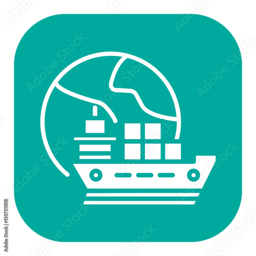 Worldwide Shipping Boat Icon