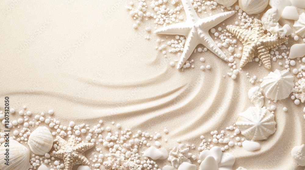 Summer white sand beach scene coastal oasis digital tranquil environment close-up view serene concepts Summer white sand beach scene coastal oasis digital tranquil environment close-up view serene concepts