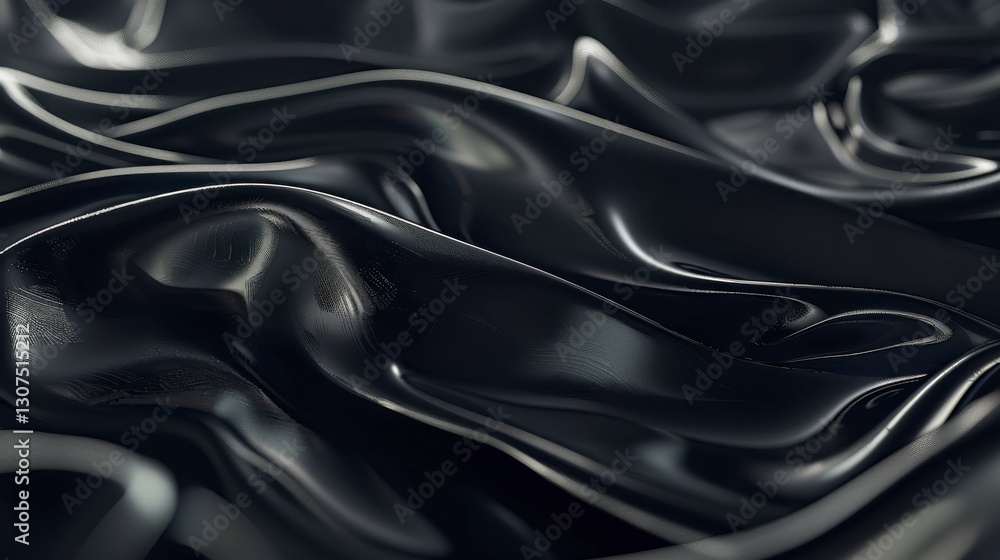 Dark Abstract Fabric Texture Smooth Black Drape with Subtle Highlights Dark Abstract Fabric Texture Smooth Black Drape with Subtle Highlights