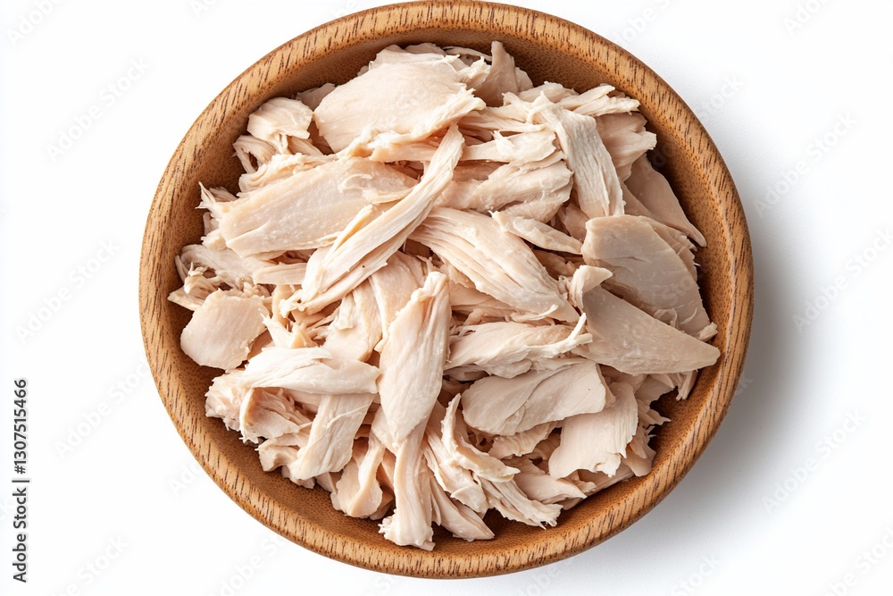 Shredded chicken in a wooden bowl (8) Shredded chicken in a wooden bowl (8)