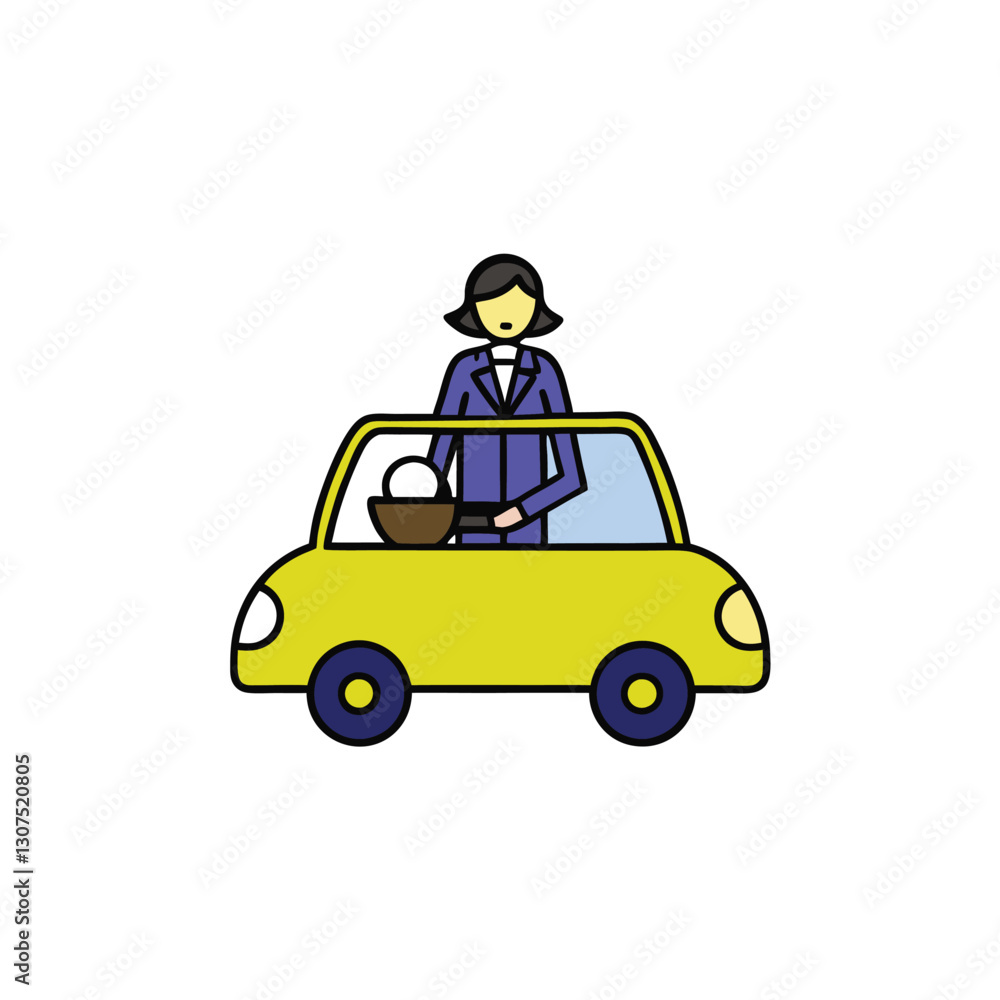 Fototapeta premium taxi driver cartoon