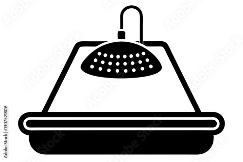 Shower Tray Icon Vector Illustration for Bathroom Design

