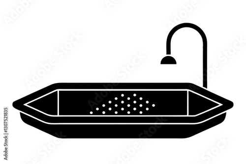 Shower Tray Icon Vector Illustration for Bathroom Design

