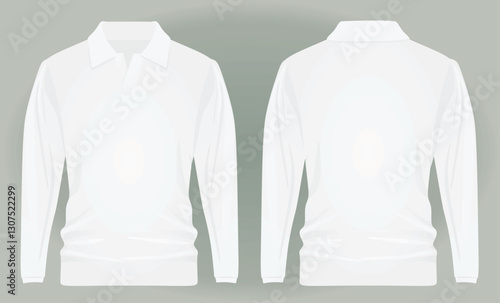 White   long sleeve t shirt. vector illustration