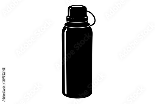 Thermos Bottle Silhouette Vector Illustration for Travel and Outdoor Designs

