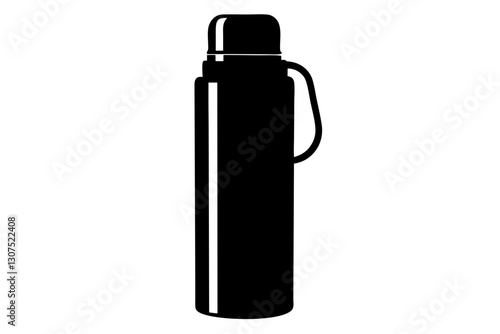 Thermos Bottle Silhouette Vector Illustration for Travel and Outdoor Designs

