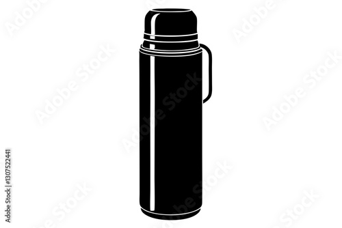 Thermos Bottle Silhouette Vector Illustration for Travel and Outdoor Designs

