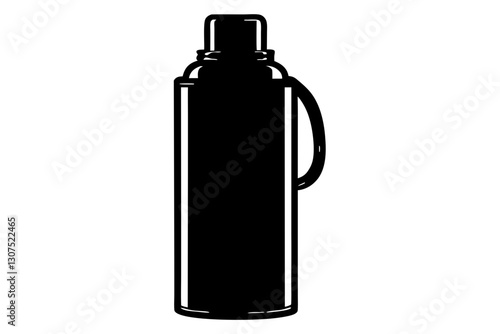 Thermos Bottle Silhouette Vector Illustration for Travel and Outdoor Designs

