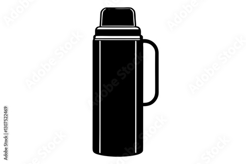 Thermos Bottle Silhouette Vector Illustration for Travel and Outdoor Designs

