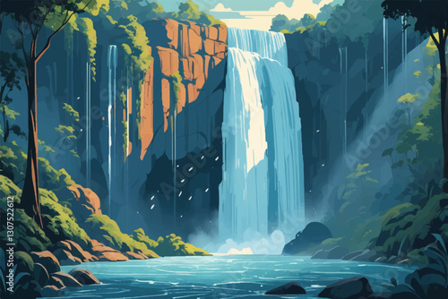 awe-inspiring essence of waterfalls encapsulating perpetual cascade and eternal existence of these majestic marvels