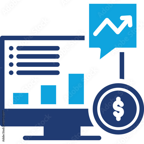 Stock Market mixed color icon