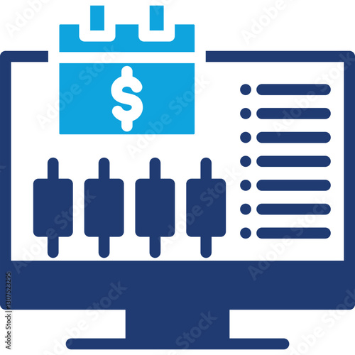 Day Trading mixed color icon