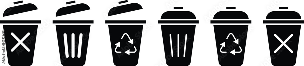 trash bin icon set. delete icon set vector eps10. trash bin icon set. delete icon set vector eps10.