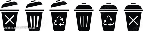 trash bin icon set. delete icon set vector eps10.