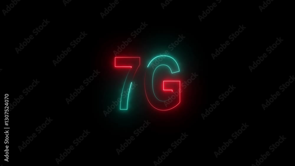 7G high speed network technology concept by fire light lines speed motion pattern isolated on black background for banner, logo, symbol. Glowing 7G text. 7G technology Cellular Network Animation. 7G high speed network technology concept by fire light lines speed motion pattern isolated on black background for banner, logo, symbol. Glowing 7G text. 7G technology Cellular Network Animation.