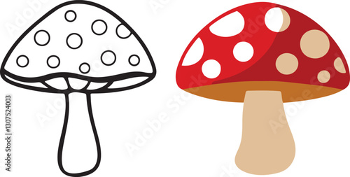 isolated toadstool vector silhouette