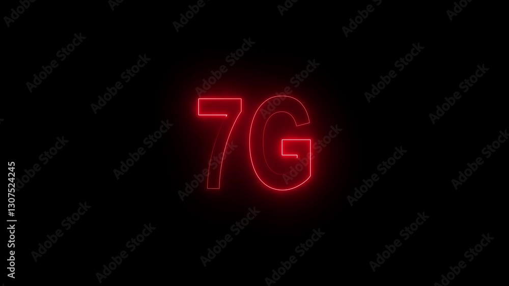 7G high speed network technology concept by fire light lines speed motion pattern isolated on black background for banner, logo, symbol. Glowing 7G text. 7G technology Cellular Network Animation. 7G high speed network technology concept by fire light lines speed motion pattern isolated on black background for banner, logo, symbol. Glowing 7G text. 7G technology Cellular Network Animation.
