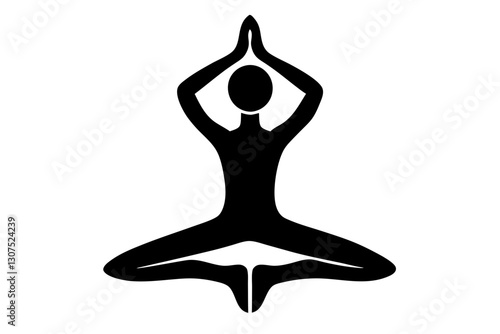 Yoga Pose Icon Vector Illustration in Minimal Line Style

