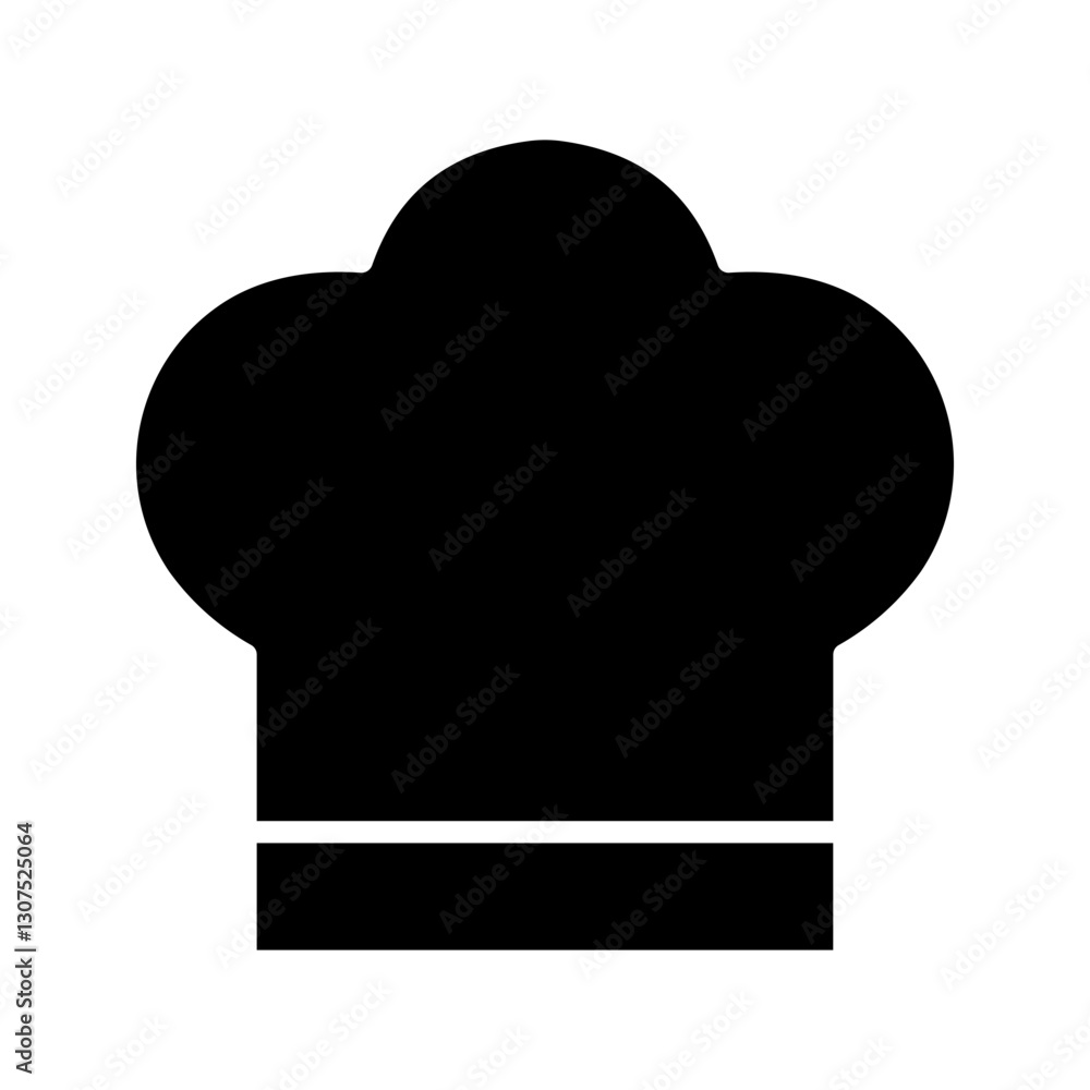 Chef hat icon color editable on white background Chef hat icon color editable on white background