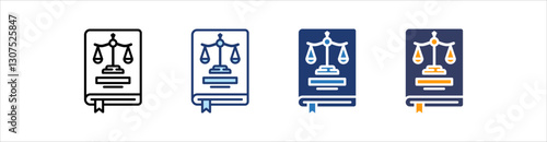 Law Book Icon Set Multiple Style Collection