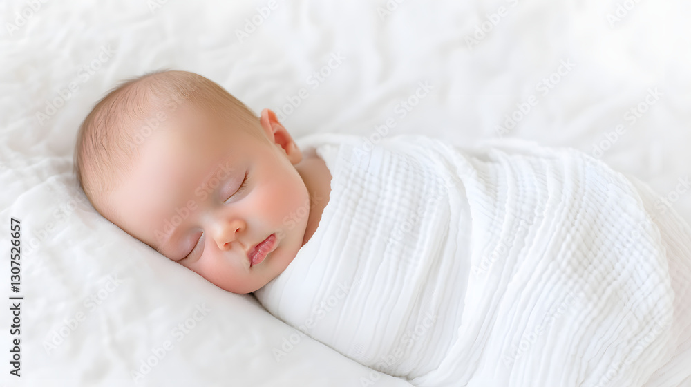 Newborn Baby Just a Couple of Hours Old, Swaddled in Soft Blanket
Newborn Baby Just a Couple of Hours Old, Swaddled in Soft Blanket
