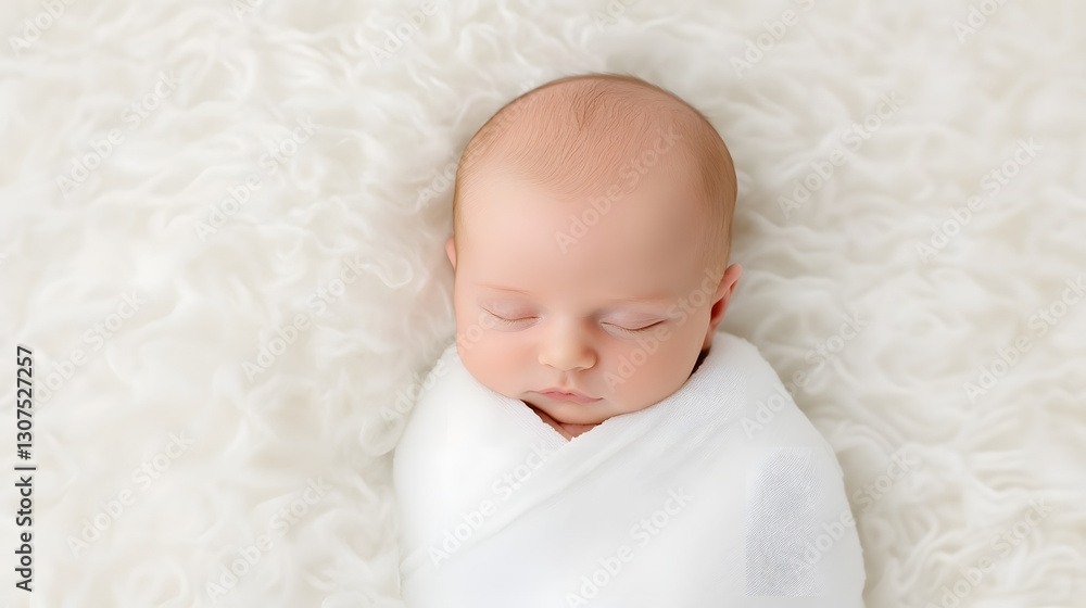 Newborn Baby Just a Couple of Hours Old, Swaddled in Soft Blanket
Newborn Baby Just a Couple of Hours Old, Swaddled in Soft Blanket