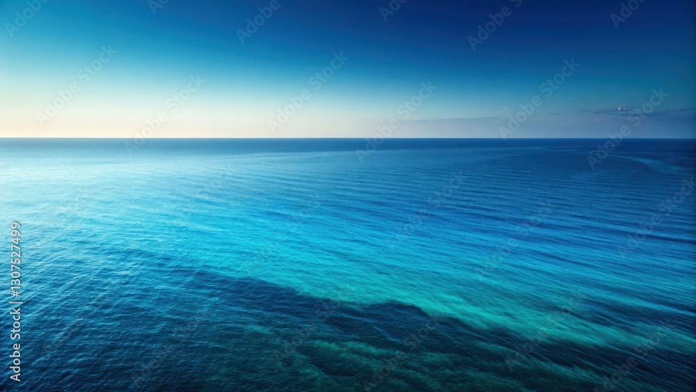 Fototapeta premium a serene seascape with an endless expanse of blue ocean meeting a clear, graduated sky