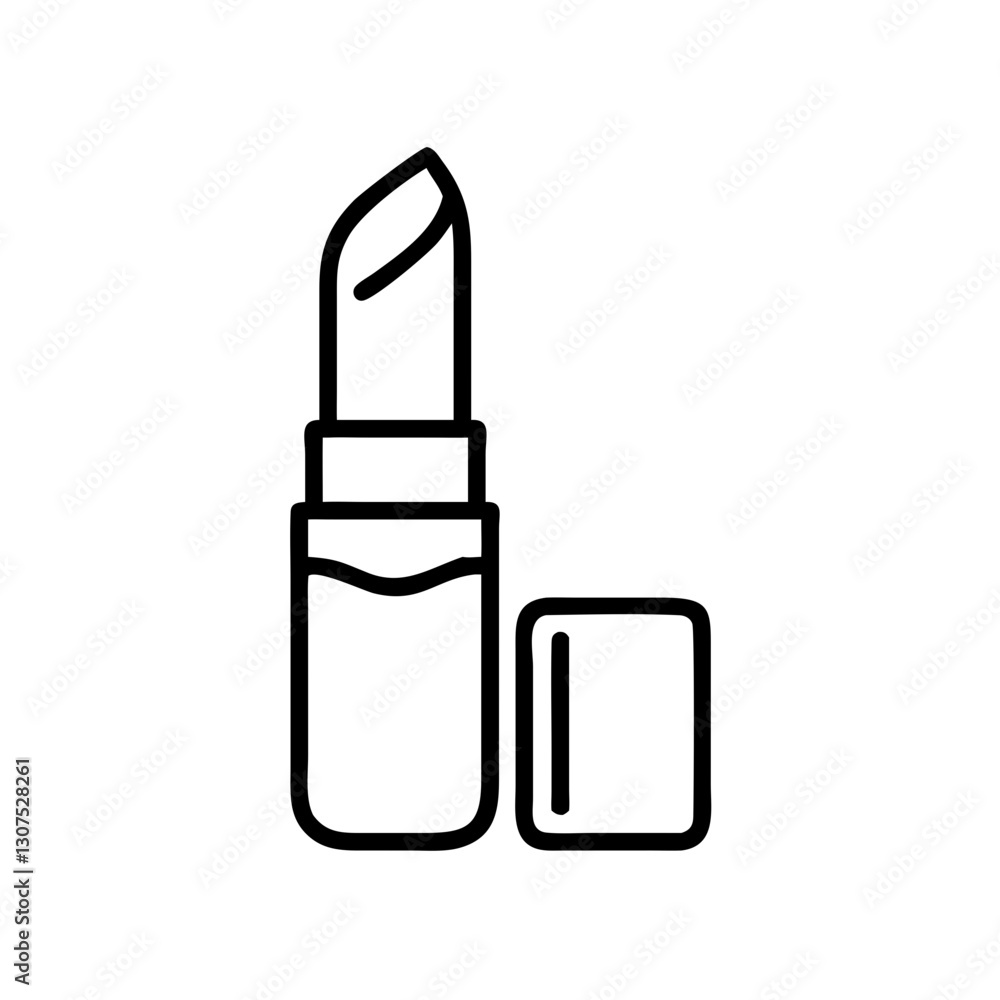 Lipstick icon in black outline, modern design for beauty and cosmetics Lipstick icon in black outline, modern design for beauty and cosmetics