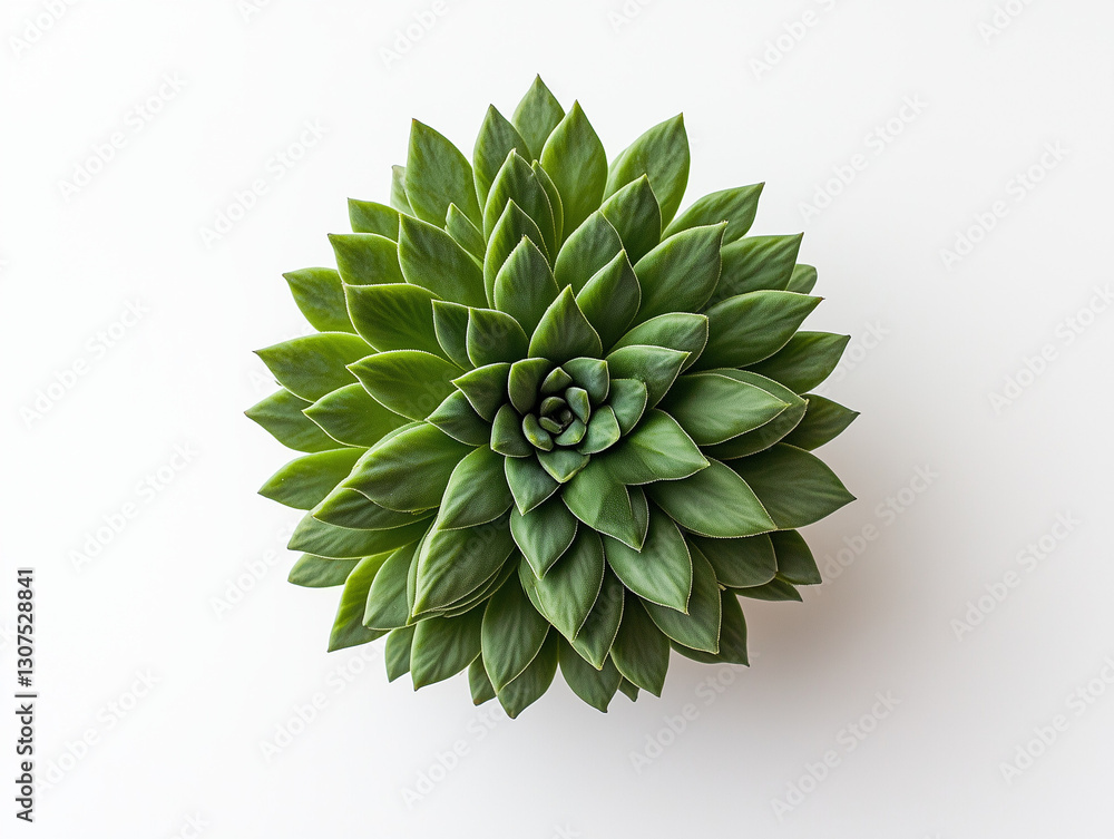 Symmetrical green succulent plant isolated on white background. Symmetrical green succulent plant isolated on white background.