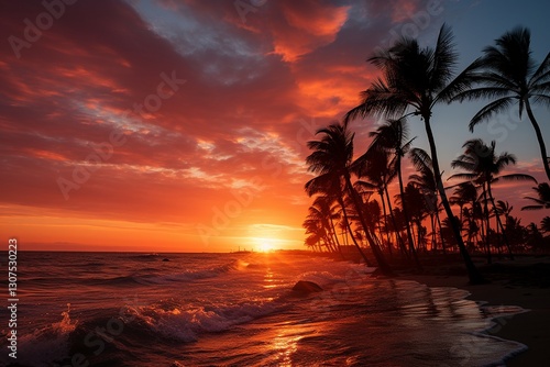sunset on the beach