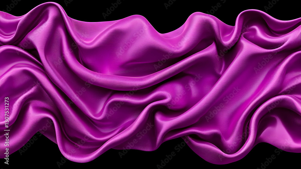 Fototapeta premium Elegant Flowing Purple Satin Fabric with Soft Textures and Waves