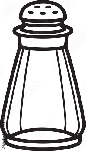 salt shaker line art, black outline, vector and illustration, coloring book page line art drawing