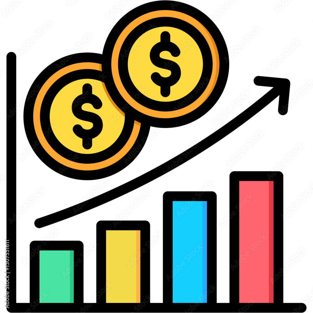 Capital Gains lineal color icon Capital Gains lineal color icon