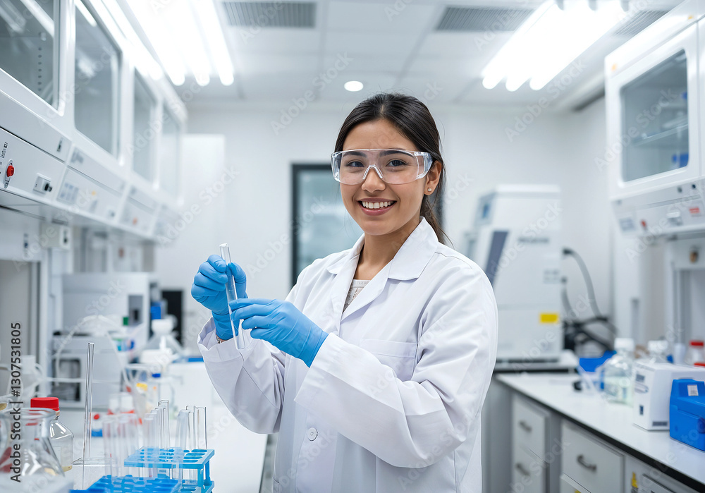 Portrait of a female scientist working in a laboratory Portrait of a female scientist working in a laboratory