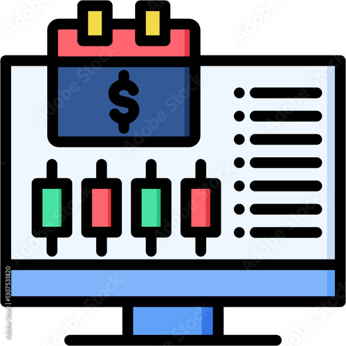 Day Trading lineal color icon