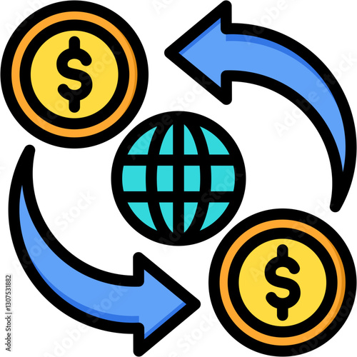 Arbitrage lineal color icon