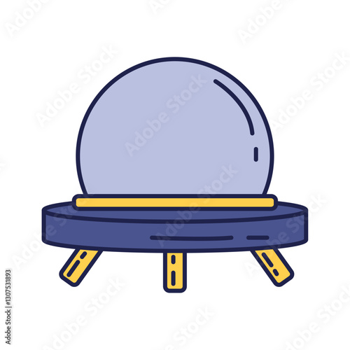 Vector Illustration of a Mystical Crystal Ball on a Stand for Fortune Telling and Divination