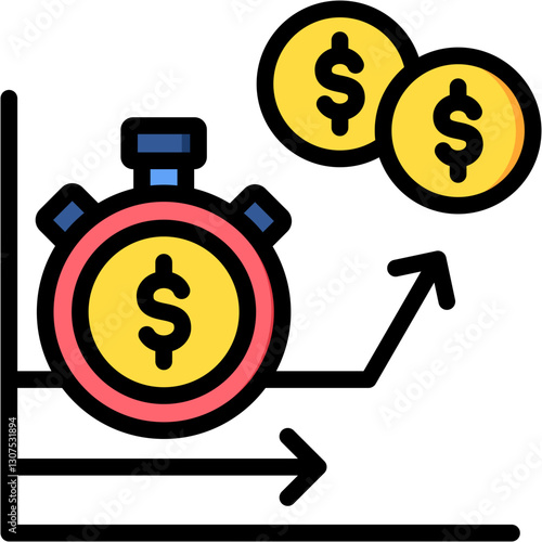 Short Selling lineal color icon