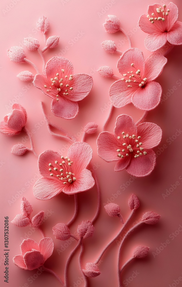 Pink paper flowers studio backdrop Pink paper flowers studio backdrop