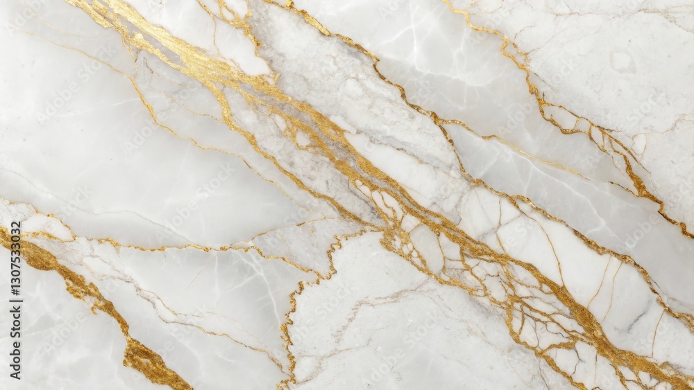 Fototapeta premium a luxurious marble texture with gold veins, creating an elegant pattern and design. The image shows a close-up of the material, revealing the fine details and natural patterns of the stone