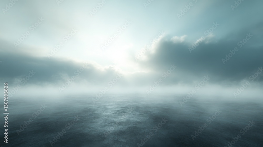 Obraz premium An ethereal landscape with sea water and cloudy atmospheric conditions