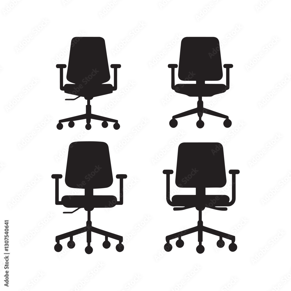 Obraz premium office chairs silhouette vector art illustration design 