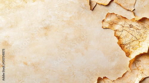 Wallpaper Mural Old treasure map with torn edges, vintage style, and faded details evokes adventure Torontodigital.ca